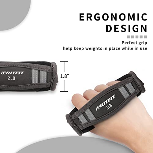 RitFit Soft Hand Weights Set with Reflective Straps Walking Dumbbell - size: 2lb each (4lb pair)