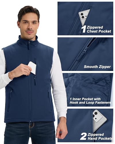 Outdoor Ventures Men's Golf Vest Outerwear Quilted Casual Lightweight - color: Dark Blue, size: 3X-Large
