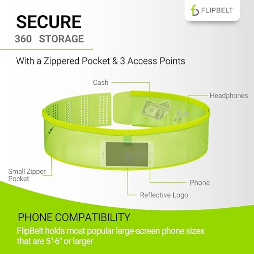 FlipBelt Air Adjustable - Neon Yellow - XSM - color: Neon Yellow, size: Medium to X-Large
