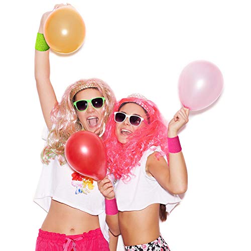 WILLBOND Wrist Sweatbands - color: Neon pink, neon green, sky blue