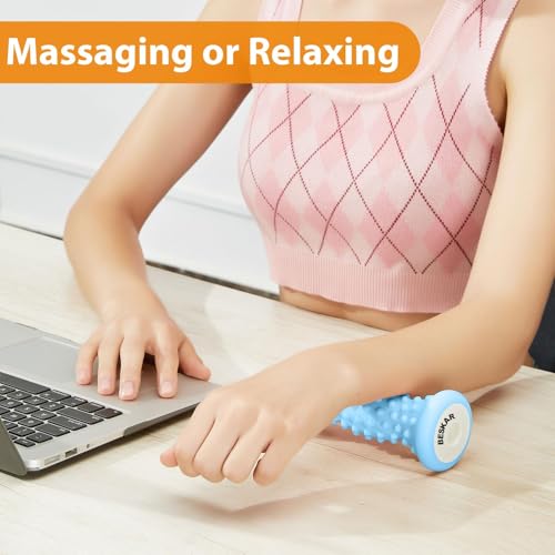 BESKAR Foot Massage Roller Blue & Massage Lacrosse Ball Purple