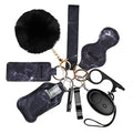 AMIR Safety Keychain Set for Women and Kids, 10 Pcs Safety Keychain Accessories with Sound Personal Alarm, Whistle and Pom - color: Black