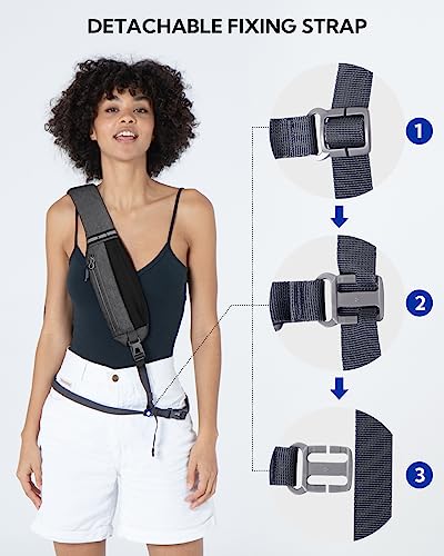 WATERFLY Small Hiking Sling Bag: Crossbody Sling Backpack Chest Bag Daypack for Men Women with Skin-Friendly Shoulder Strap - color: Grey(other Style)
