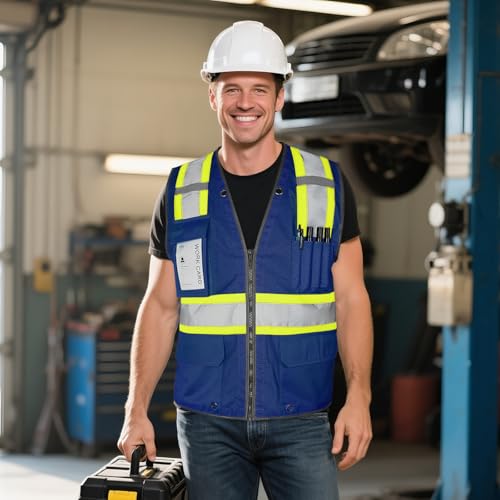 Safety Vest Mesh High Visibility Vest for Men Women, Blue S - color: Blue, size: Small
