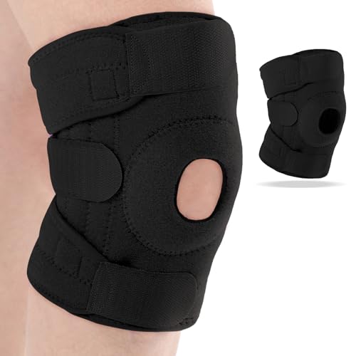 Foilswirl 1 Pcs Kids Knee Brace with Side Stabilizers,Black - color: Black