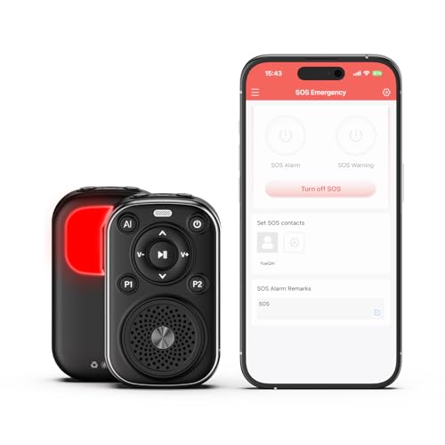 Multifunctional Smart Personal Safety Alarm Mini Bluetooth Speaker - color: Gray