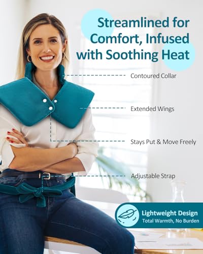 Heating Pad for Neck Shoulders Back - Birthday Gifts for Women Men Mom Dad - color: Green