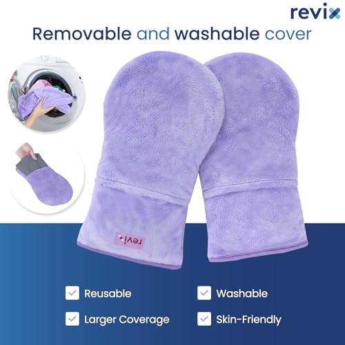 REVIX Microwave Heating Mittens for Hands, Moist Heat Hand Warmers, Purple - color: Orchid