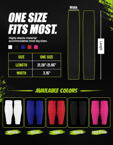 Football Leg Sleeves Scrunch Style Calf Compression Sleeve Men One Size - color: Black