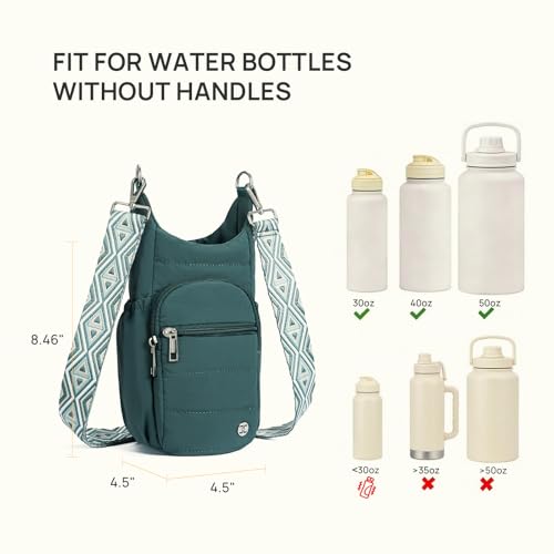 Telena Water Bottle Holder with Strap RFID Crossbody Bags for Women - color: Green