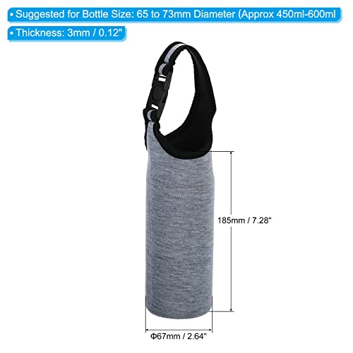PATIKIL Water Bottle Sling Bag, Neoprene Portable Insulated Bottle Holder Carrier with Removable Adjustable Shoulder Straps - color: Gray