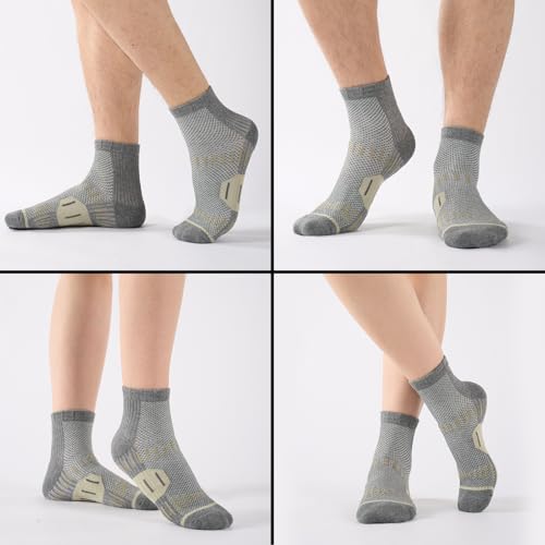 6 Pairs Copper Ankle Compression Socks for Men and Women - color: Light Grey*6, size: Small-Medium