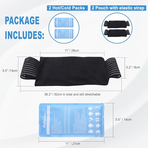 Pallesen Ice Packs, Ice Packs for Injuries Reusable, Cold Packs for Injuries, with Wrap, Flexible Therapy, Soft Gel Pack, Cold Compress for Pain Relief, Blue - color: Blue