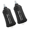 WILDREEDS 250ml Soft Flask, TPU Collapsible Soft Water Bottle for Hydration Pack, Running Vest, Folding Water Bottle for Hiking Cycling Climbing-2Pcs, Black - color: 2pcs, 250ml Black