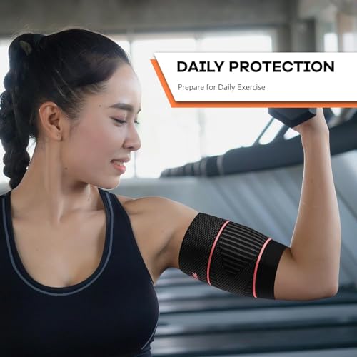 Bicep Tendonitis Brace for Pain Relief, Bicep Compression Sleeve - color: Gray-Black, size: Large