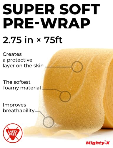 Premium White Athletic Tape for Injuries - 3 Pack with Pre-wrap - Easy Tear & No Sticky Residue - Sports Zinc Oxide Tape - Ankle, Wrist, Fingers - Ideal for Soccer, Gymnastics, Boxing