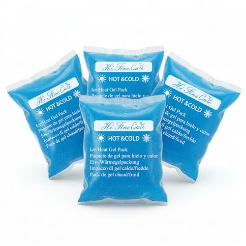 Gel Ice Packs, Cold Packs for Injury Recovery, Cold Compress for Pain Relief, Hot Cold Pack Relieves Inflammation, Arthritis for Headache, Ankle, Neck (Blue (4 Pack), 5×5 inch (13×13cm))