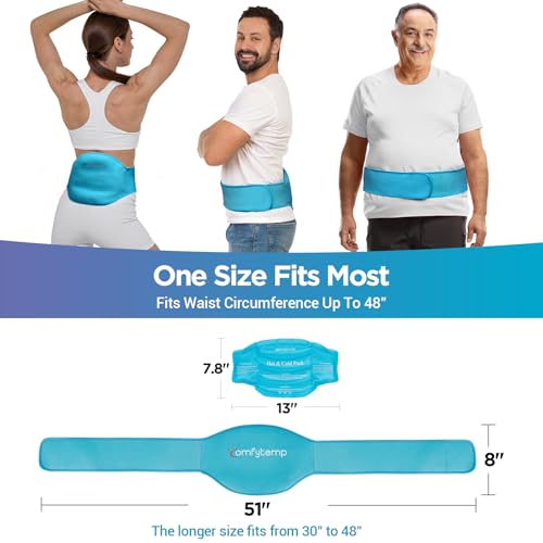 Comfytemp Back Ice Pack for Lower Back Pain Relief Product, Reusable Gel - color: Light Blue, size: Standard