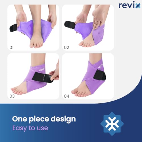REVIX Foot Ice Pack Wrap, All-in-One Wearable Design, Purple - style: Purple-1 Pack