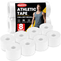 NUITPY 8 Pack Athletic Tape, White Sports Tape, Easy Tear Wrist Tape - color: White-8 Rolls