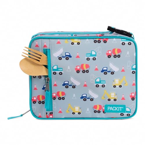 PackIt Freezable Classic Lunch Box, Construction Trucks - color: Construction Trucks
