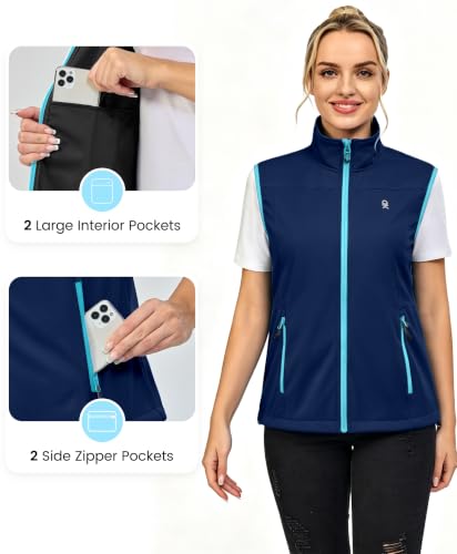 Little Donkey Andy Women's Lightweight Softshell Vest - color: Blue, size: X-Large