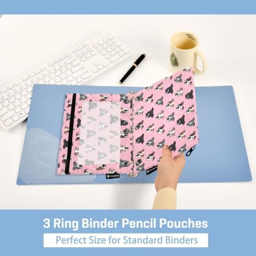 Pitbull Heads Pencil Pouches for 3 Ring Binder 2 Pack - color: Pitbull Heads
