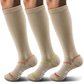 KEMISANT Women Cushioned Compression Knee High Sports Recovery Socks 3Pack - color: 3pairs-nude8306, size: Small-Medium