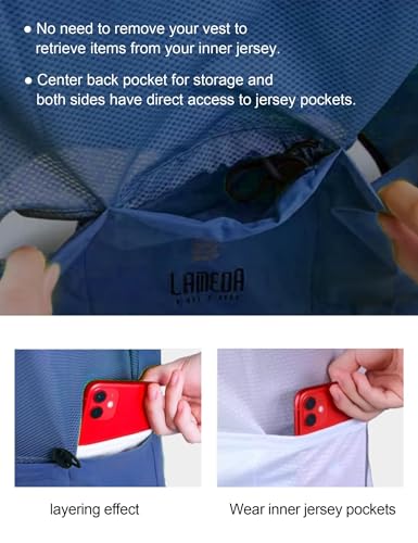 LAMEDA Cycling Jacket for Men Women, Windproof Lightweight Packable Cycling Windbreaker Bicycle Clothing Jacket - color: Haze Blue-plus, size: Small