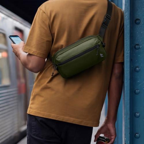 tomtoc 3.5L Sling Bag with RFID Blocking Crossbody Chest Pack for Men Women - color: Green, size: 3.5L
