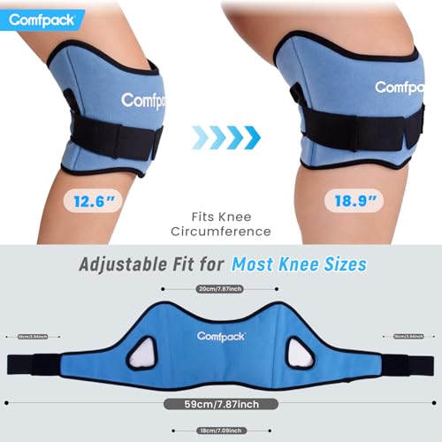Comfpack Knee Ice Pack for Patella Tendon Relief, Hot Cold Therapy, 2 Pack