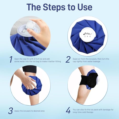 Ice Pack for Injuries Reusable with Wrap, Ice Bag for Injuries Hot Water Bag for Hot & Cold Therapy, No-Leak Elastic Ice Bag with Elastic Breathable Support Wrap, 3 Sizes 6/9/11" - style: 4 Sets