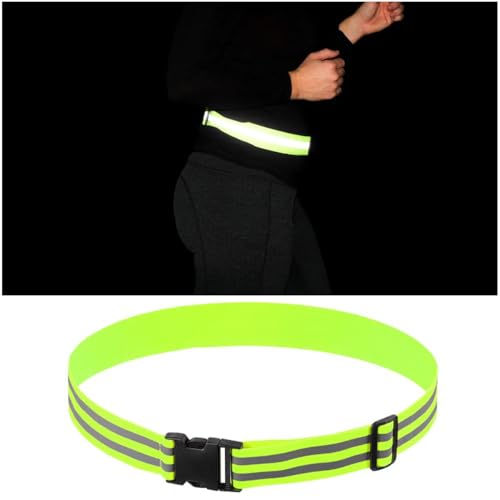 2 Pack Reflective Sash Elastic Stretchy Reflective Bands High Visibility Glow Waist Belt Reflectors Safety Waist Band Strap for Running at Night Early Morning Walking Dogs Cycling Evening Walks