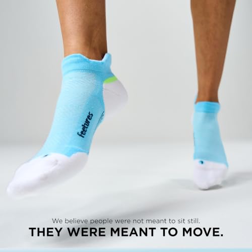 Feetures Elite Max Cushion No Show Tab Ankle Sock - color: Cool Plunge (1 Pair), size: Medium