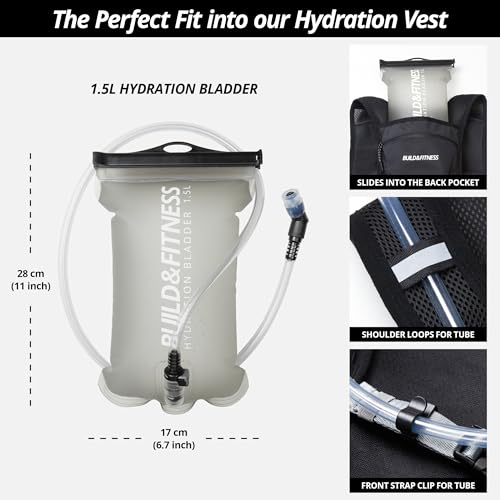 Running Hydration Vest for Women and Men. Reflective, 8 Pocket, Quick Dry, Water-Resistant, Breathable, Adjustable Backpack for Runs, Hiking, Cycling, Trails, Marathons - style: Black Vest + 1.5L Bladder + 2x 500ml Soft Flasks