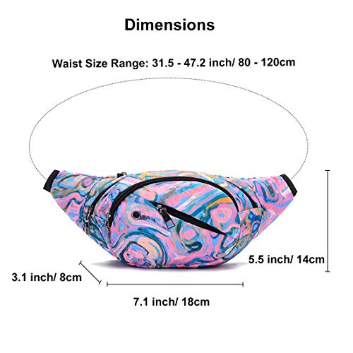 Ausion Fanny Pack Waist Bag for Men&Women Adjustable Belt Hip Bum Bag Fashion Water Resistant Hiking Waist Bag for Traveling Casual Running Hiking Cycling - color: Purple