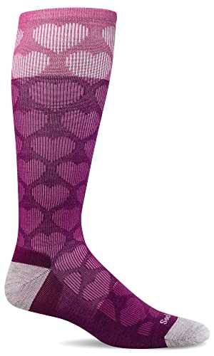 Sockwell Women's Heart Throb Moderate Graduated Compression Sock - color: Violet, size: Medium-Large