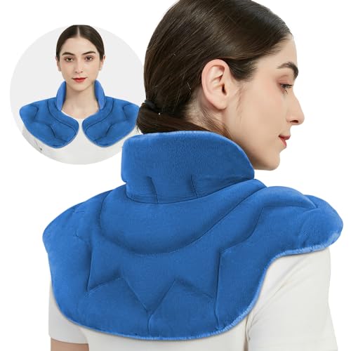 Microwavable Heat Pad for Neck and Shoulders, Warm Compress Wrap, Blue - color: Heat Pad03 -Blue