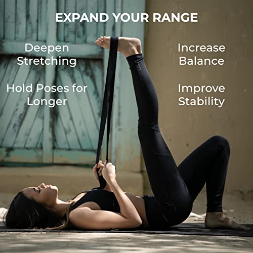 Bulk Yoga Straps, 10 Pack, 6ft, D-Ring Buckle - color: Black