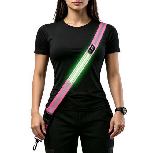 2PCS LED Armband for Running and Walking at Night Safety Gear - color: Pink