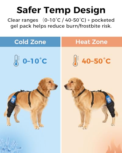 Dog Knee Brace for ACL/CCL with Hot & Cold Gel Pack, Left Leg-XL - size: XL