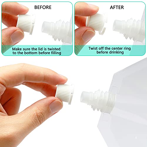 Concealable And Reusable Cruise Sneak Liquor Flask Drink Pouches Travel Drinking Alcohol Plastic Flasks bags with Funnel (8OZ-3PCS+16OZ-3PCS) - size: 8OZ3+16OZ3