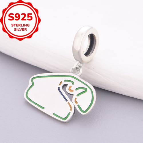 F1&Famous Race Racetrack Charm for Bracelet Necklaces, S925 Sterling Silver Charms, UK Brazil Spain Race Track Charms Jewelry Racing Souvenirs Gift - color: Race Racetrack Q4094