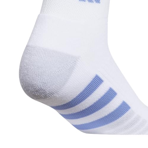 adidas Women's Cushioned Socks 3 Pairs - color: White/Blue Fusion/Powder Teal Green/3.0/Quarter, size: Medium, style: Quarter
