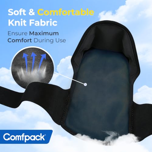 Comfpack Plantar Fasciitis Relief Ice Pack with Full Heel Sole Gel Coverage - color: Black