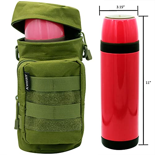 Molle Water Bottle Holder, Tactical Water Bottle Pouch - color: Army Green