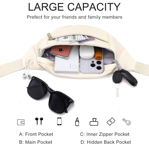 Small Aprocot Cross Body Bag Fashion Shoulder Fanny Pack for Women - color: Apricot, size: Large