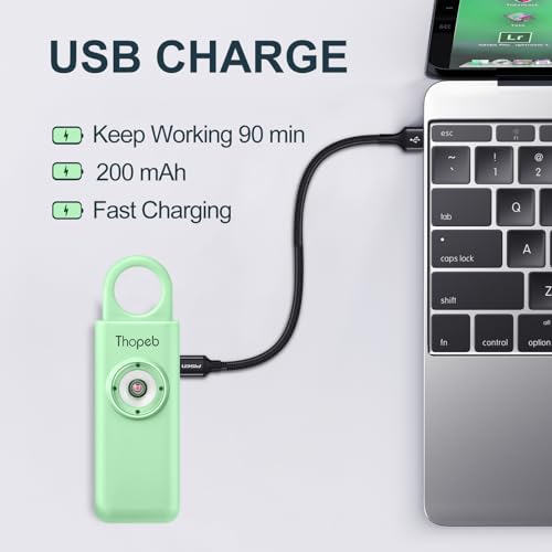 Thopeb Personal Safety Alarm for Women – Upgraded Rechargeable - color: Pale Green