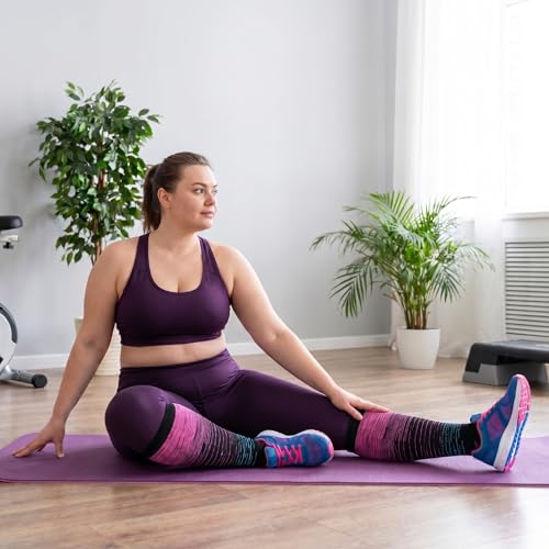 4 Pairs Plus Size Compression Socks, Large Wide Calf Knee High Socks for Women and Men, 15-25 mmHg Support Socks - size: 3X-Large