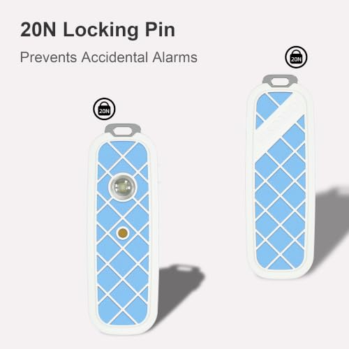 130dB Personal Safety Alarm Keychain for Women & College Girls - 240 Min Siren, Dual Activation (Pin & Button), Locking Pin, LED Strobe, Rechargeable Anti-Slip Grip (Sky Blue) - color: Sky Blue